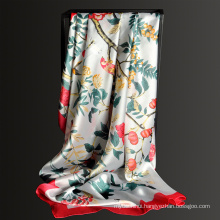 New pattern 135*135 cm women floral printed 100 polyester large square scarf